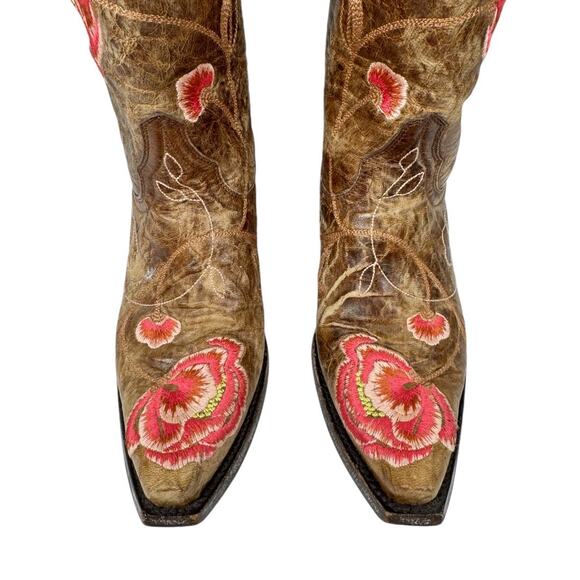 Old Gringo Marsha Western Cowboy Boots 6 Pink Brown Leather Embroidered Boho - Picture 4 of 8